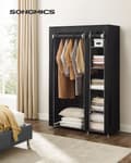 Miniatyrbillede 2 af 6: Stofgarderobe 175 x 110 cm sort