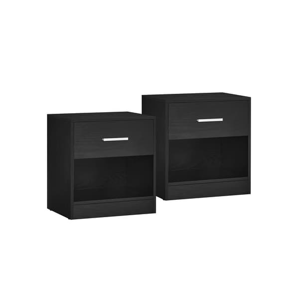 Sängbord set om 2 naturbeige-classic black