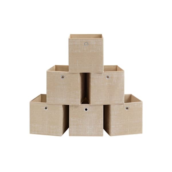 Förvaringslåda set om 6 sand beige