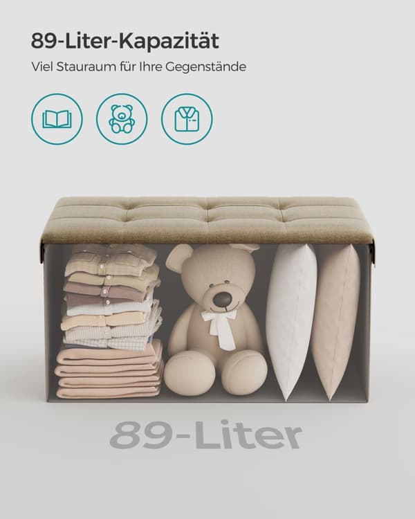 Bänk med förvaringsutrymme svart