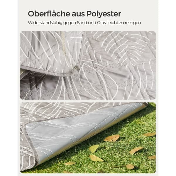 Picnictæppe 300 x 200 cm vandtæt lyseblå