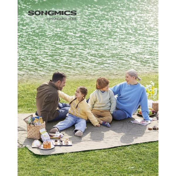 Picnictæppe 300 x 200 cm vandtæt lyseblå