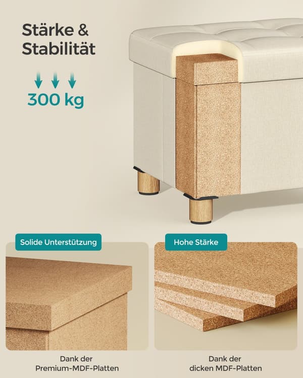 Pall med förvaringsutrymme, belastningsbar upp till 300 kg cremevit