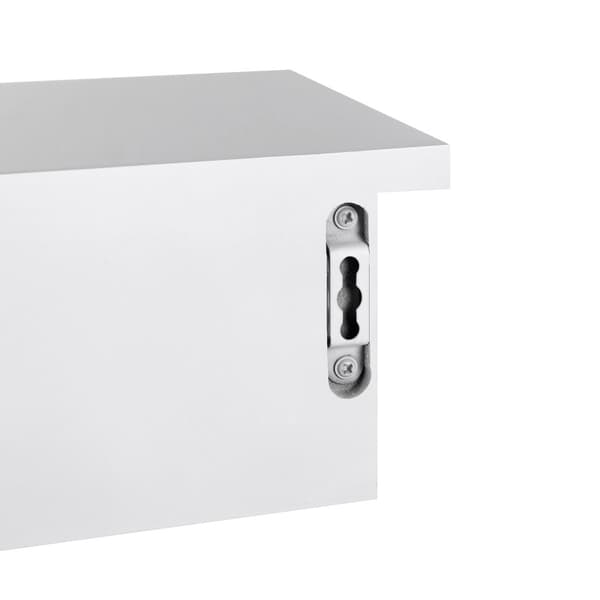 Væghylde, svævehylde med 2 skuffer, højglansfinish, holder op til 15 kg, 65 x 15 x 10 cm, til entré, stue, køkken, hvid