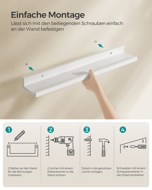 3 seinähyllyn sarja 60 cm leveä valkoinen