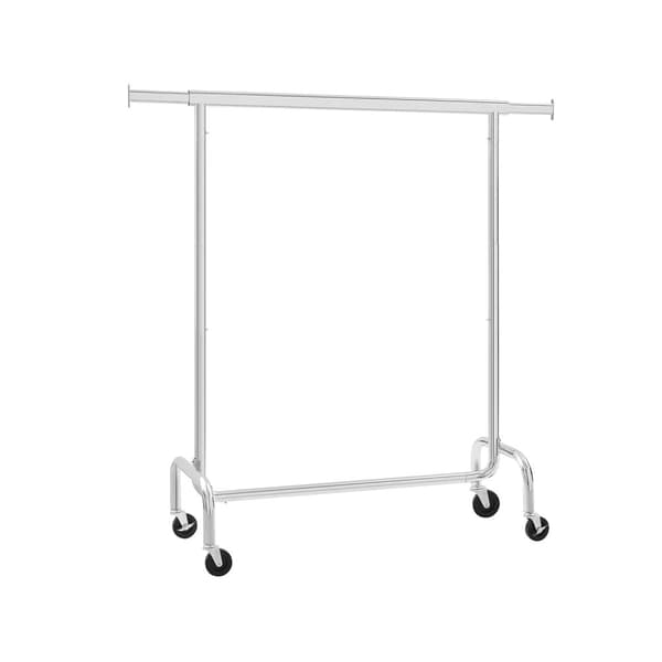 Heavy Duty klädstång justerbar metall kromad klädställning, maximal kapacitet 130 kg, 3,6-4,9 ft lång HSR11S