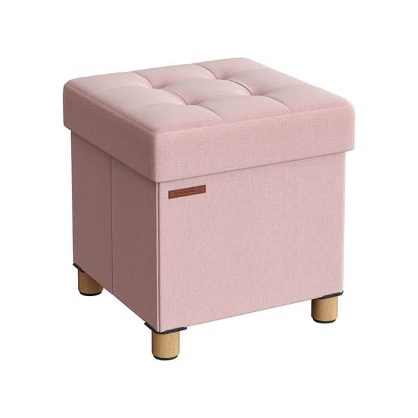 Hopfällbar bänk 38 x 38 x 40 cm med förvaringsutrymme pastellrosa