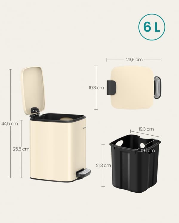 Kosmetiikka-ämpäri 6 litraa hiekka beige