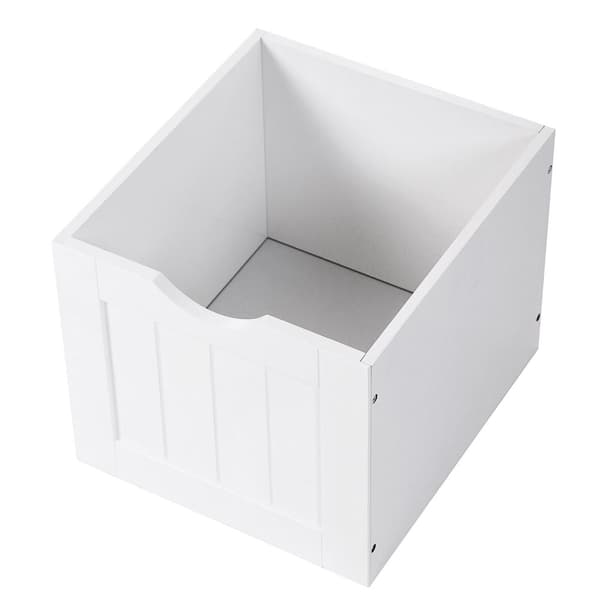 Hörn sängbord Medicinskåp Förvaring för badrum Trä 1 öppet fack 2 lådor Fötter Lantlig stil Vit, MDF paneler, 30 x 89 x 30 cm
