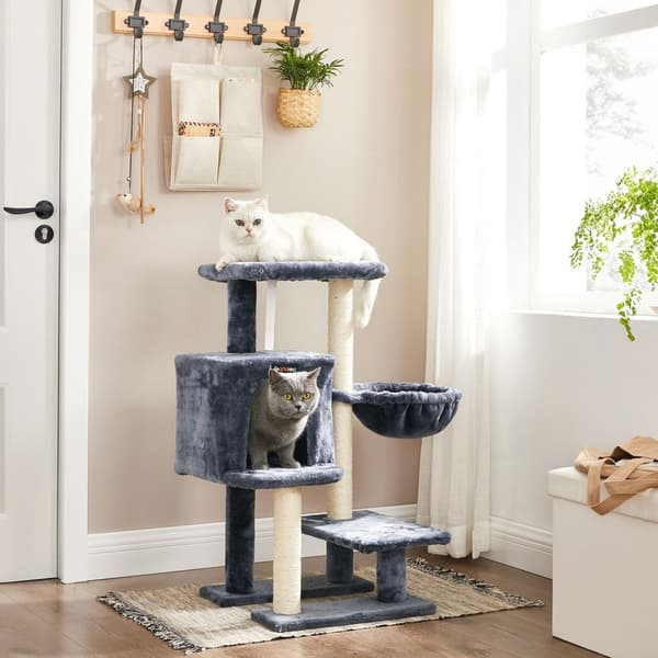 Katträd, liten kattkoja 84 cm, kattorn, rökgrå