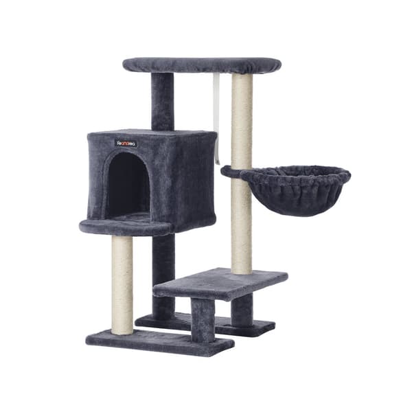 Katträd, liten kattkoja 84 cm, kattorn, rökgrå