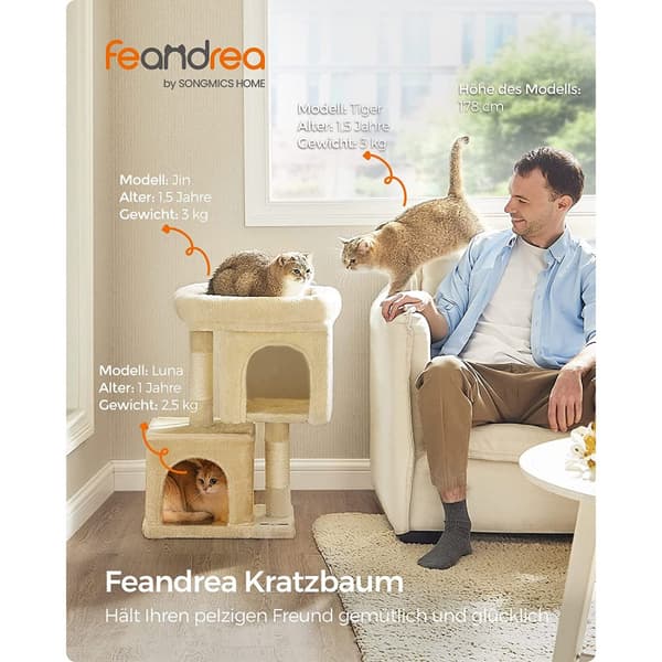 67 cm kissa puu pieni beige
