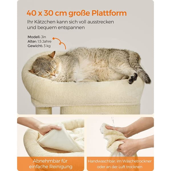 67 cm kissa puu pieni beige
