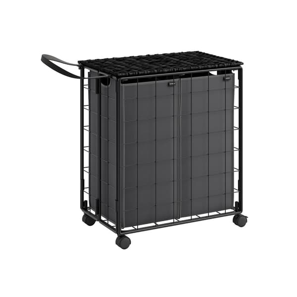 Tvättkorg 110 L med lock bläck-svart-skiffergrå