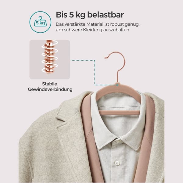 Sæt med 50 tøjbøjler i fløjl, lysegrønne