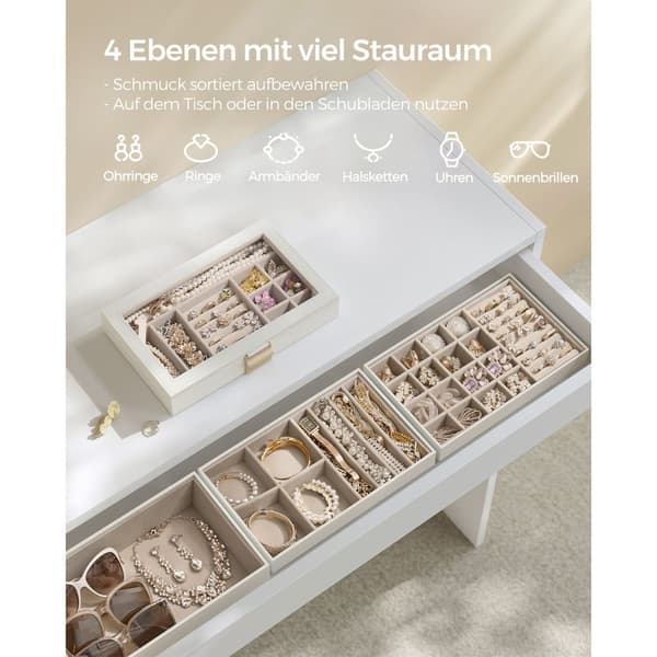 Stapelbart smyckeskrin 4 nivåer