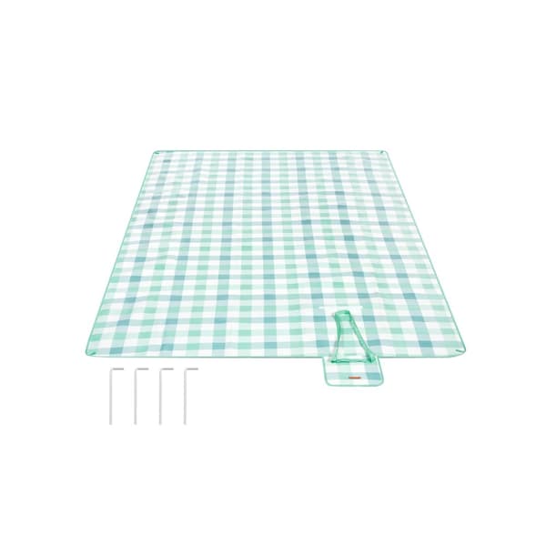 Picknickfilt 300 x 200 cm vattentät grön-vit
