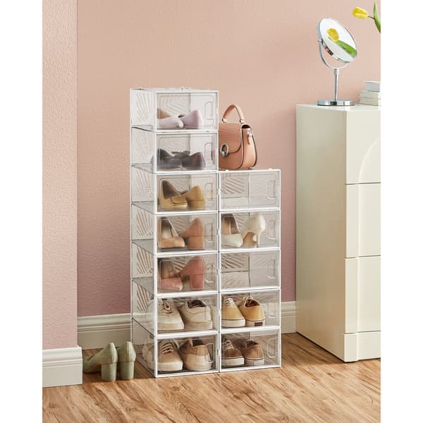 Skoförvaringsboxar, Förpackning med 12 st, vit LSP106W12