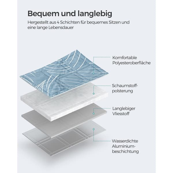 Picnictæppe 200 x 200 cm med 4 jordankre lyseblå