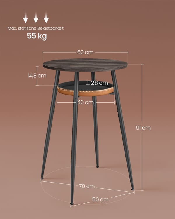 EKHO collection barbord med förvaringsutrymme askbrunt-karamellbrunt