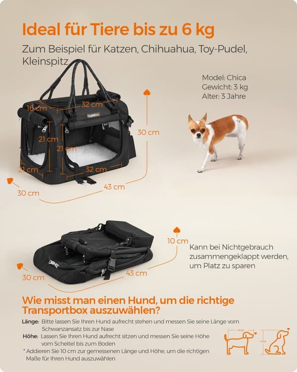 Vikbar hundbur storlek S classic black