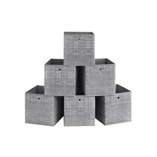 Förvaringslåda 33cm set om 6 gråmelerad