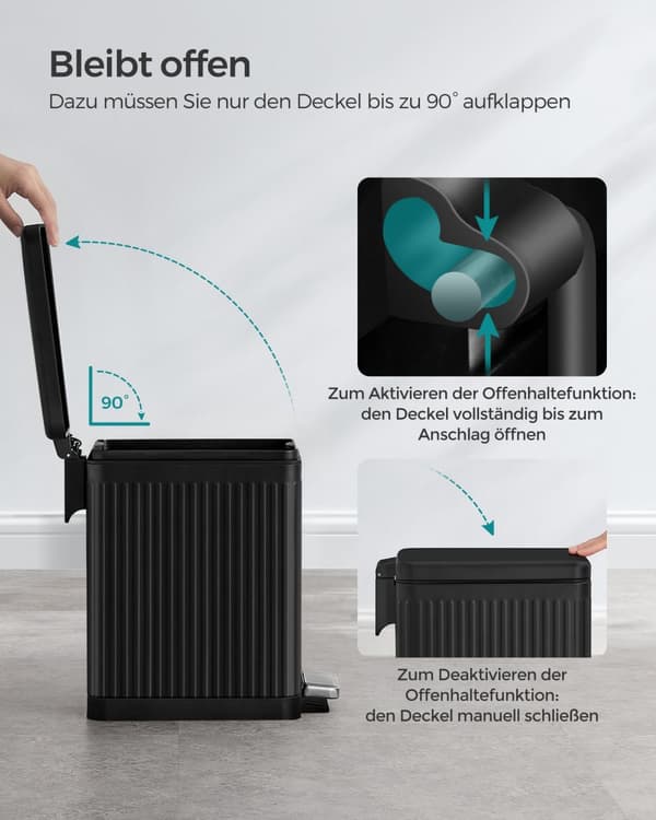 Kosmetikhink 10 liter med lock bläck svart