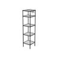 Miniatyrbillede 1 af 6: Badeværelseshylde, metalopbevaringsreol, total belastningskapacitet 100 kg, med 5 PP-ark, aftagelige kroge, 30 x 30 x 123,5 cm, udvideligt design, ti