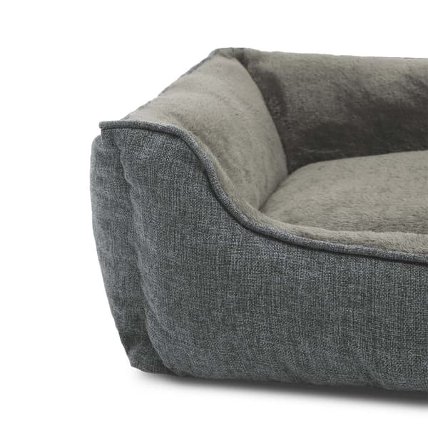 Koiran sänky, Pellava-Look Pet Bed, koiran sohvasänky korotetuilla reunoilla, liukumaton pohja, irrotettava pestävä kansi, M, pienille koirille, 70 x