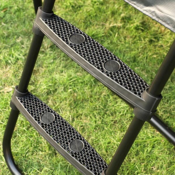 Trampolinstige med brede trin, sort