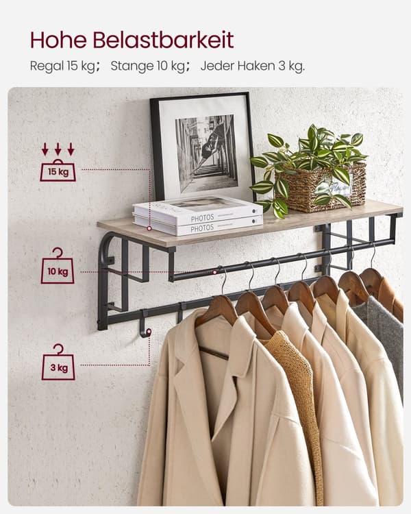 Vægknagerække med 5 kroge