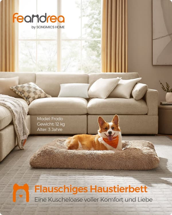 Hundbädd med mjuk stoppning 110 x 73 cm
