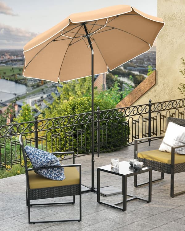 1,6 m parasol, strandparaply, UPF 50+, solbeskyttelse, transportabel ottekantet polyesterbaldakin, glasfiberribber, vippemekanisme, bæretaske, til st
