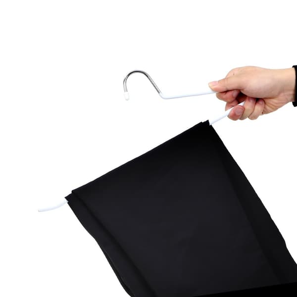 20-pack byxhängare, halsdukshängare i metall, halkfria, förkromade, 38 x 13 cm, vit
