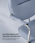Miniatyrbillede 5 af 6: PU-kontorstol med armlæn mist blue