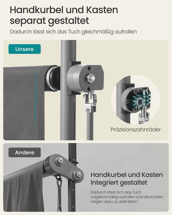 Lodret markise højdejusterbar 120 x (220-300) cm antracitgrå