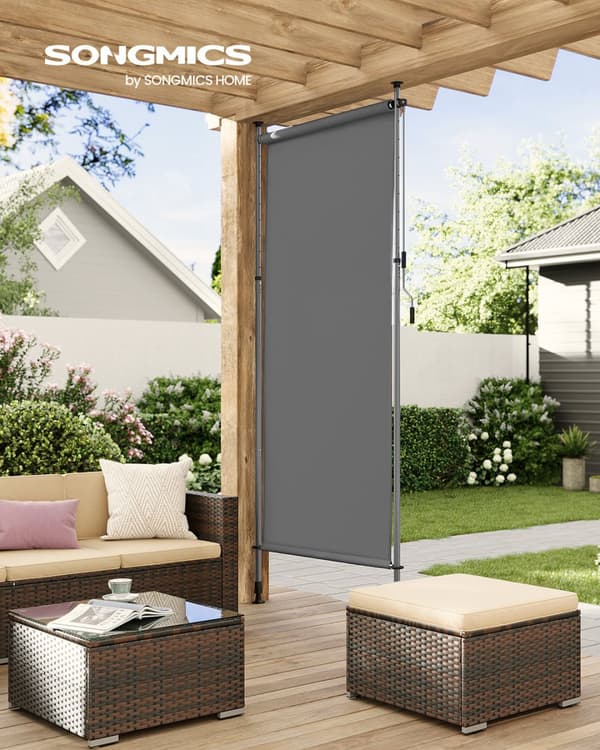 Lodret markise højdejusterbar 120 x (220-300) cm antracitgrå