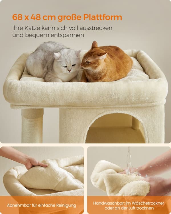 Kradsetræ XL med stor platform beige