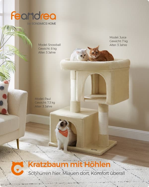Kradsetræ XL med stor platform beige