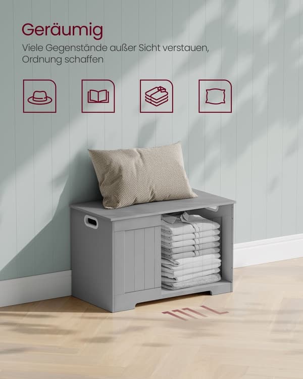 Skobänk med förvaringsutrymme 40 x 76 x 48 cm lantlig stil