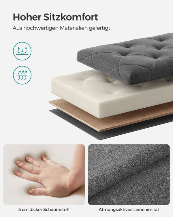 Pall med förvaringsutrymme 40 x 76 x 40 cm mörkgrå
