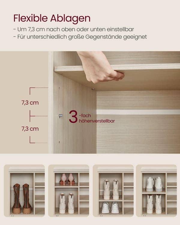 Kenkäteline istuimella 30,3 x 104 x 48 cm luonnon beige