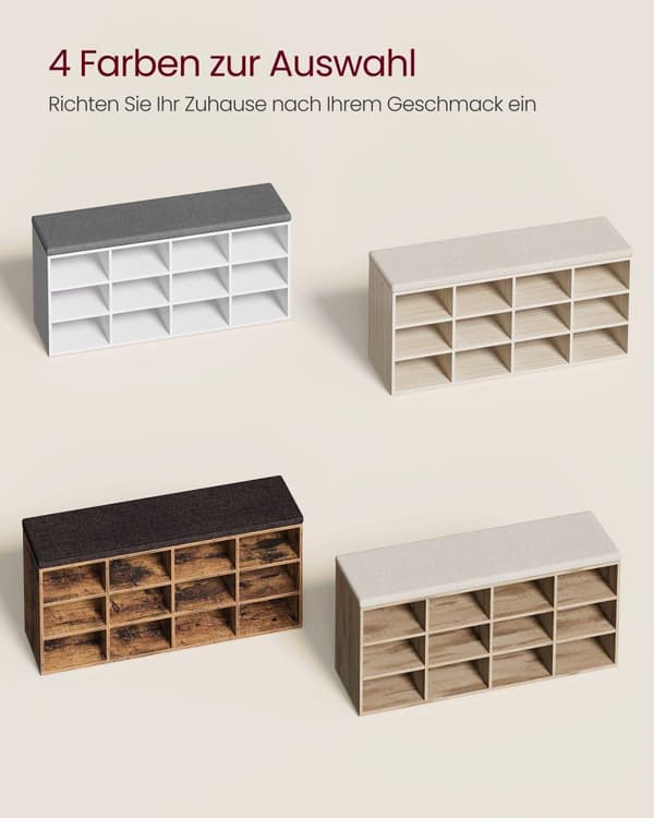 Kenkäteline istuimella 30,3 x 104 x 48 cm luonnon beige