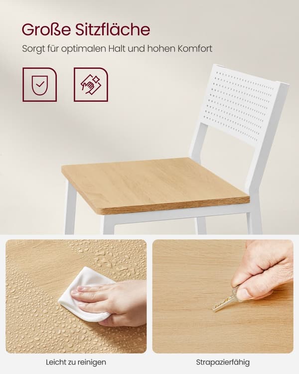 Industriell design barstol set om 2 beige vit