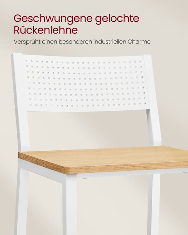 Industriell design barstol set om 2 beige vit
