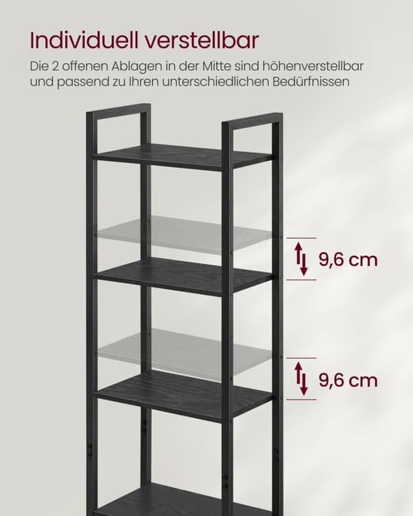 Bogreol 24 x 40 x 159,5 cm ibenholt-sort-ink-sort