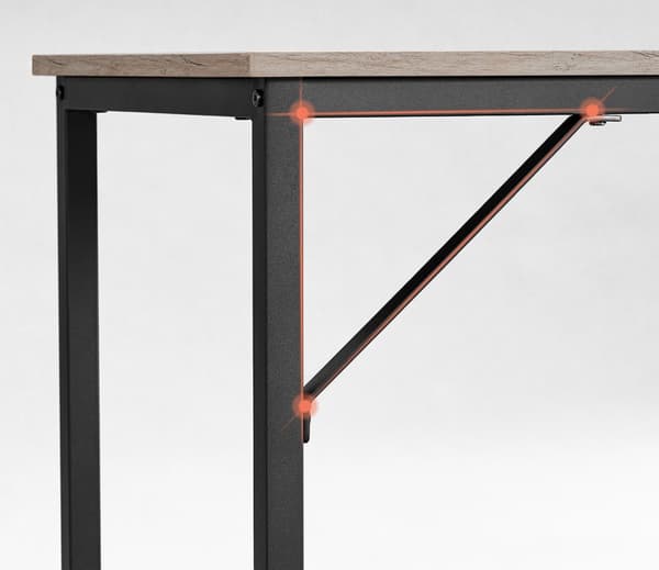 Skrivbord med metallstativ 60 x 120 x 76 cm greige melerad rosa svart