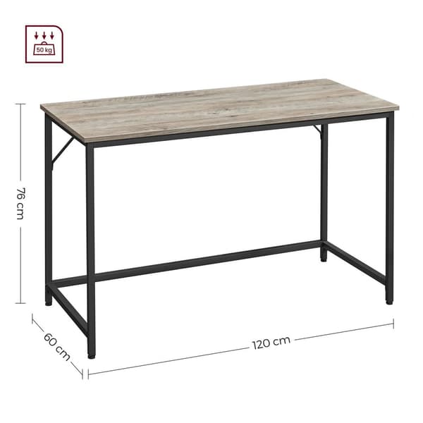 Skrivbord med metallstativ 60 x 120 x 76 cm greige melerad rosa svart