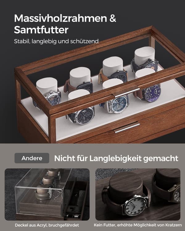 Klockbox 2 nivåer med 7 klockkuddar Presentidé kaffebrunt