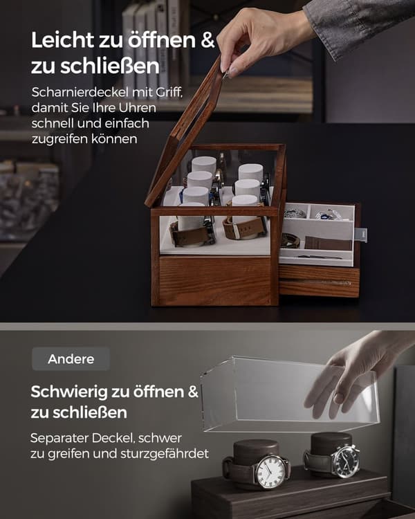 Klockbox 2 nivåer med 7 klockkuddar Presentidé kaffebrunt